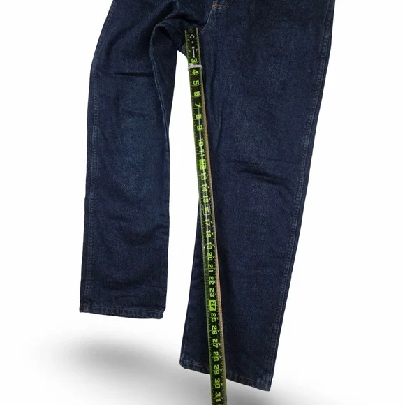 Wrangler 47MWZ Plaid Flannel Lined Jeans Dark Wash Regular Fit Mens 32x30 - Picture 10 of 12